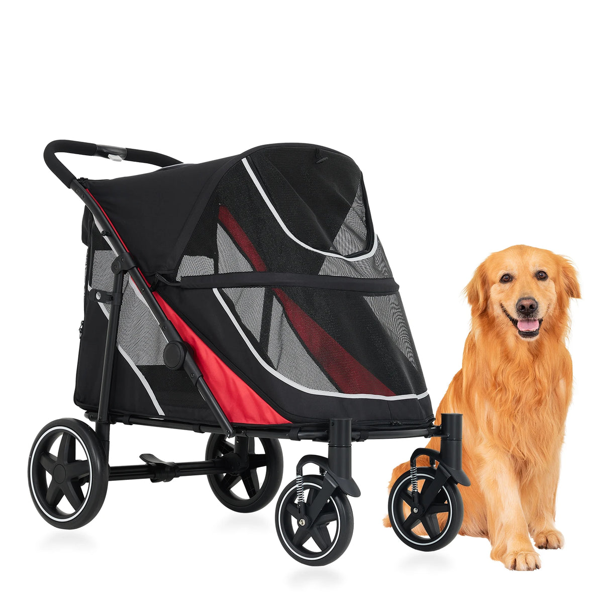 Folding Pet Stroller Four Wheel Dog And Cat Travel Carrier
