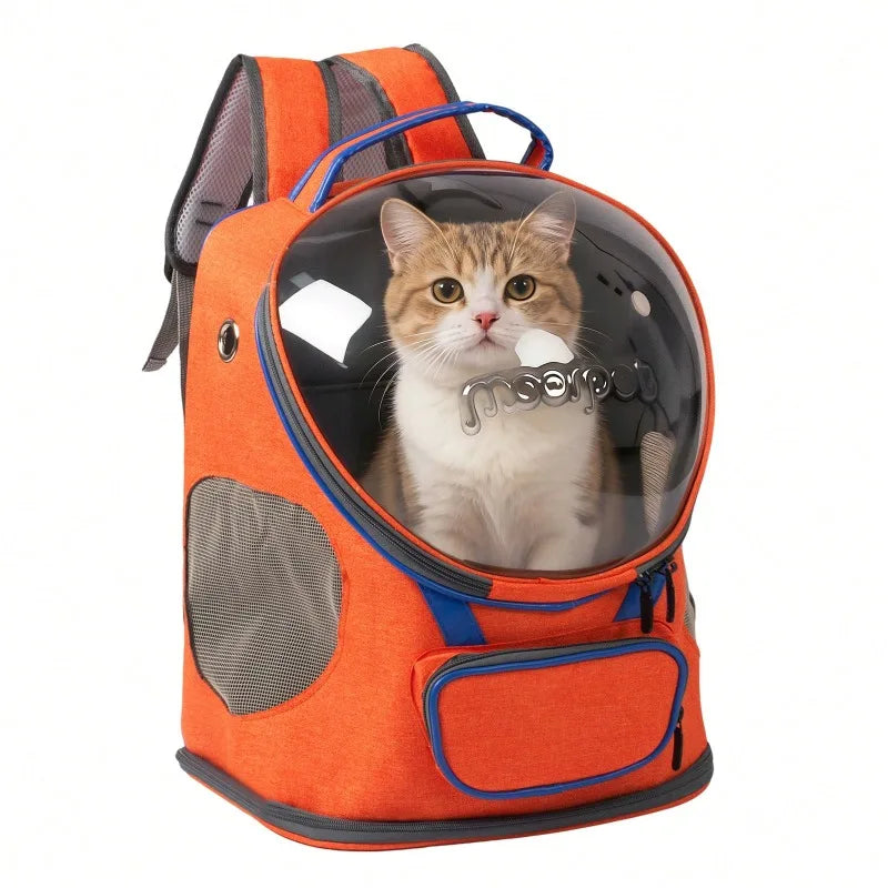 Foldable Breathable Transparent Pet Backpack Carrier For Cats And Dogs