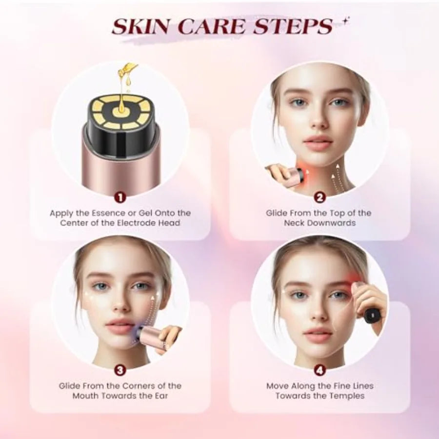 Microcurrent Facial Device Three Modes Red Light Therapy Face Neck