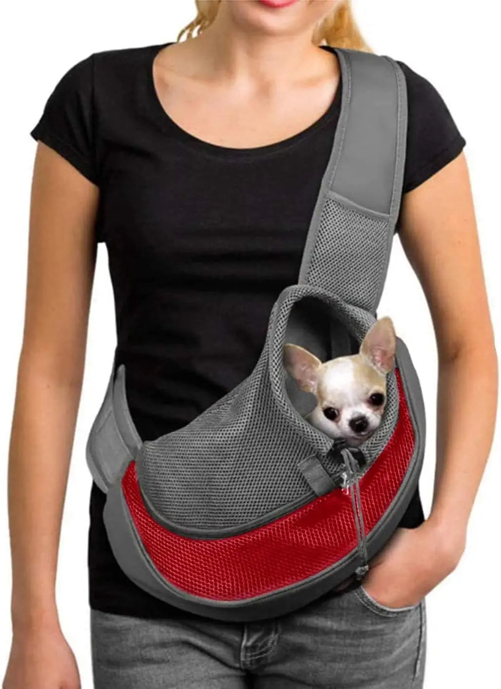 Pet Sling Carrier For Small Dogs And Cats With Breathable Mesh And Safe Hook
