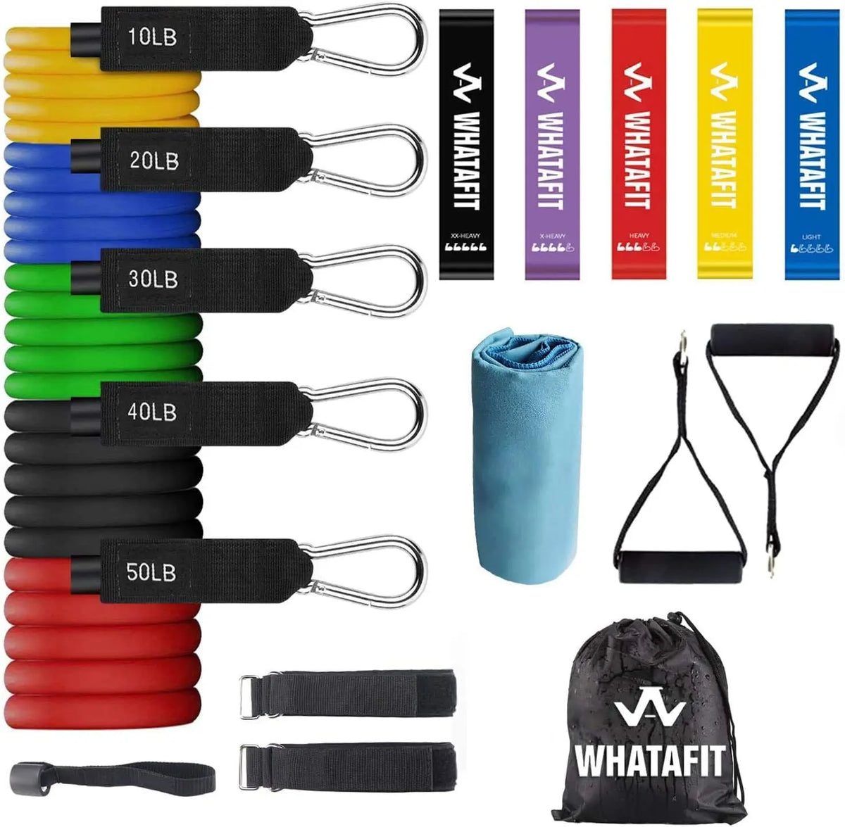 WHATAFIT Resistance Bands With Handles For Strength Training