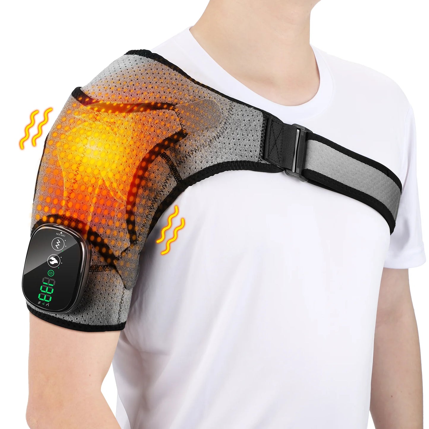 PastSky Electric Shoulder Heating Pad Massager With 3 Modes Vibration