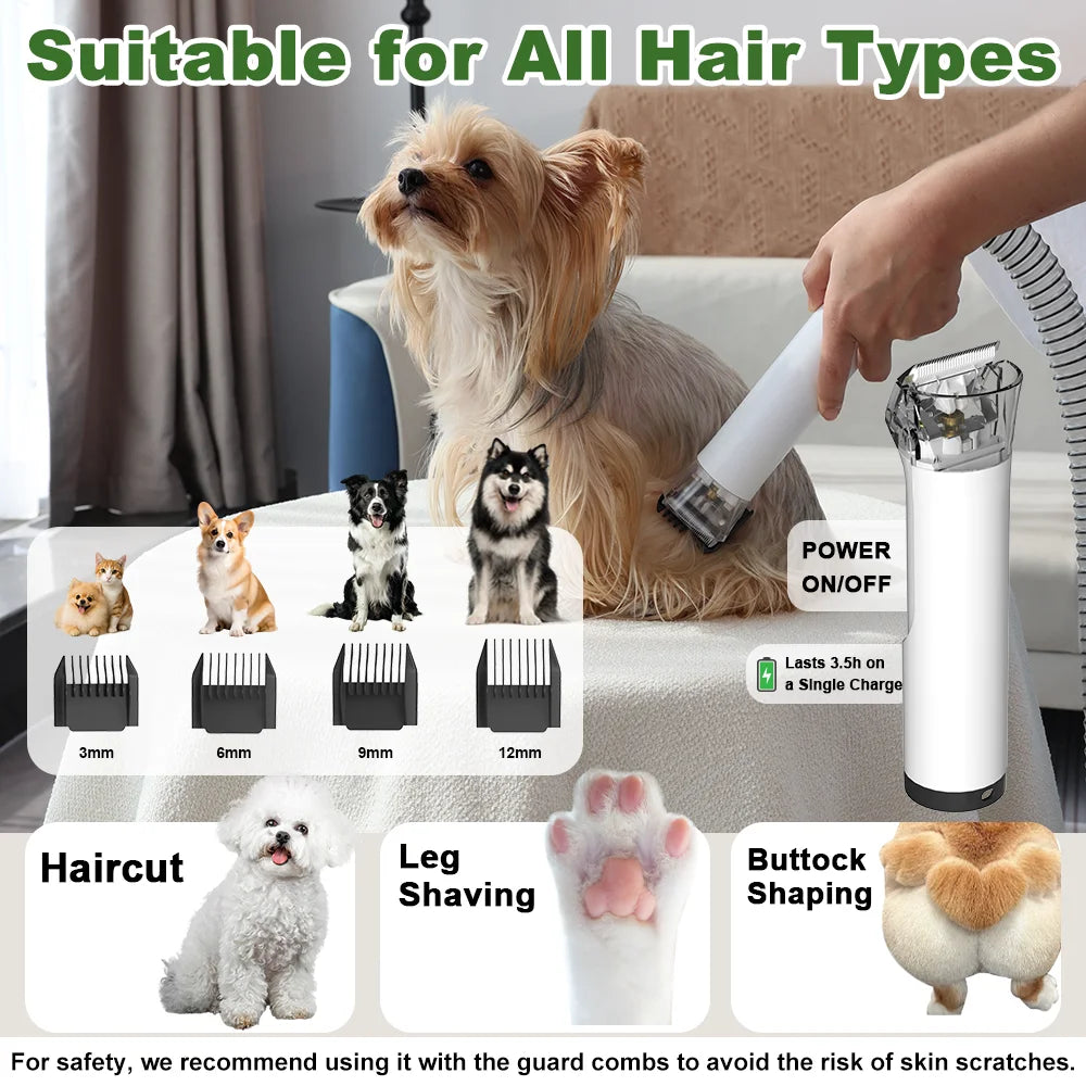 Professional Pet Grooming Vacuum Kit With Blow Suction Cleaner