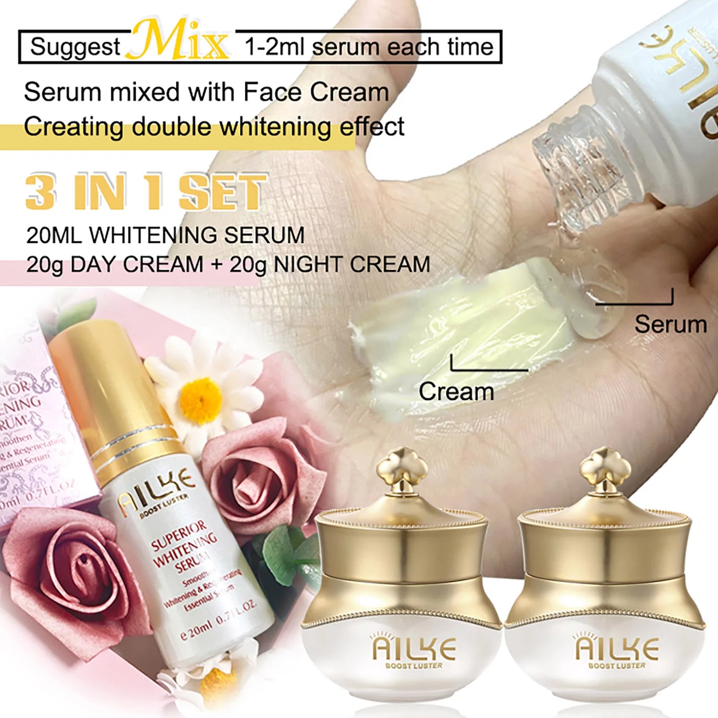 KYLIEFIT Whitening Anti Aging Cream Set With Collagen Hyaluronic Acid