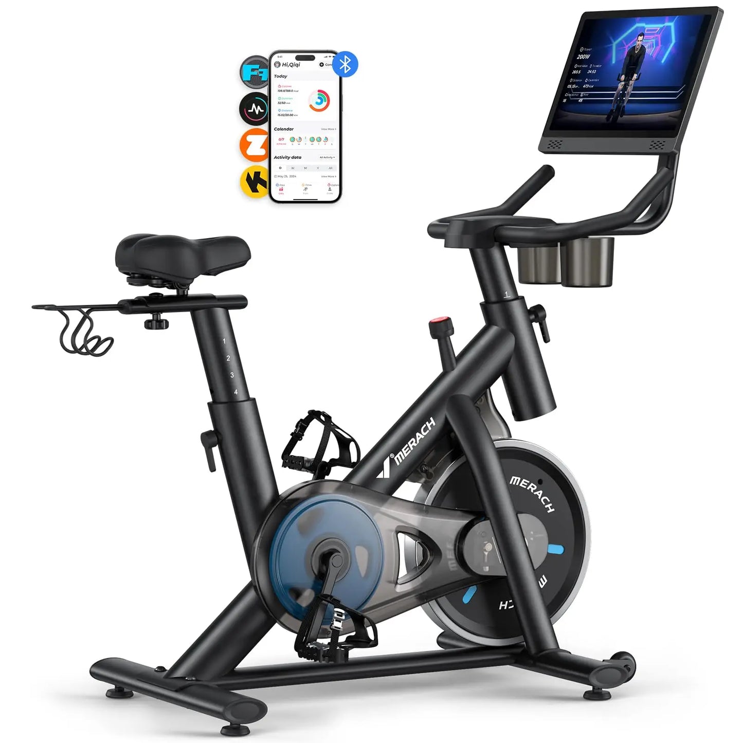 MERACH Exercise Bike Brake Pad With Exclusive App Low Noise