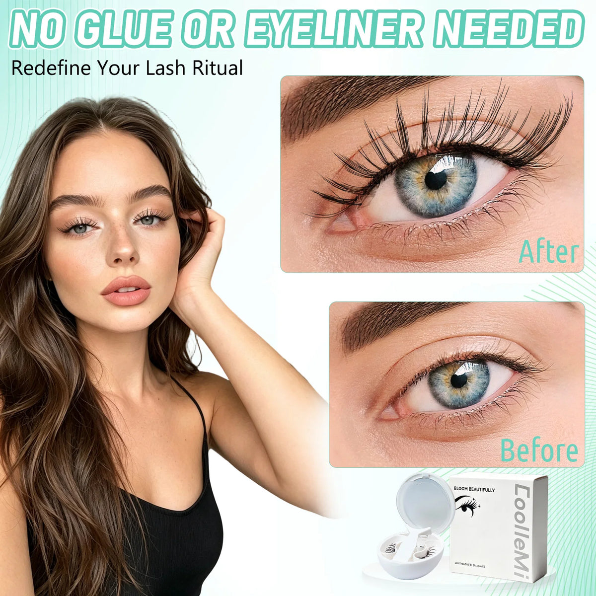 Magnetic Eyelashes With Applicator Fluffy False Lashes Set