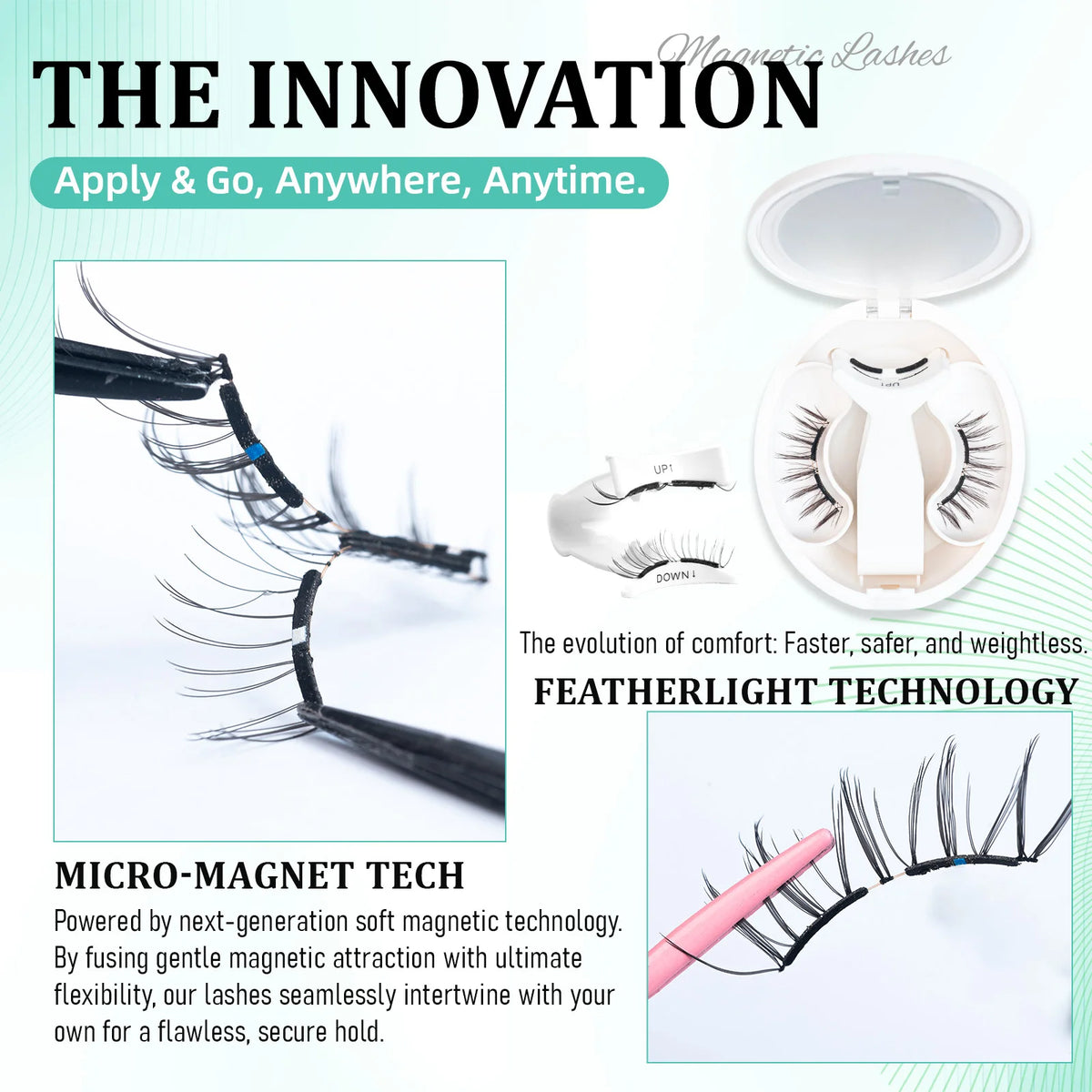 Magnetic Eyelashes With Applicator Fluffy False Lashes Set