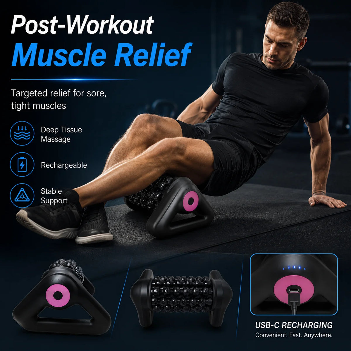 Automatic Electric Massage Roller For Muscle Relaxation And Recovery