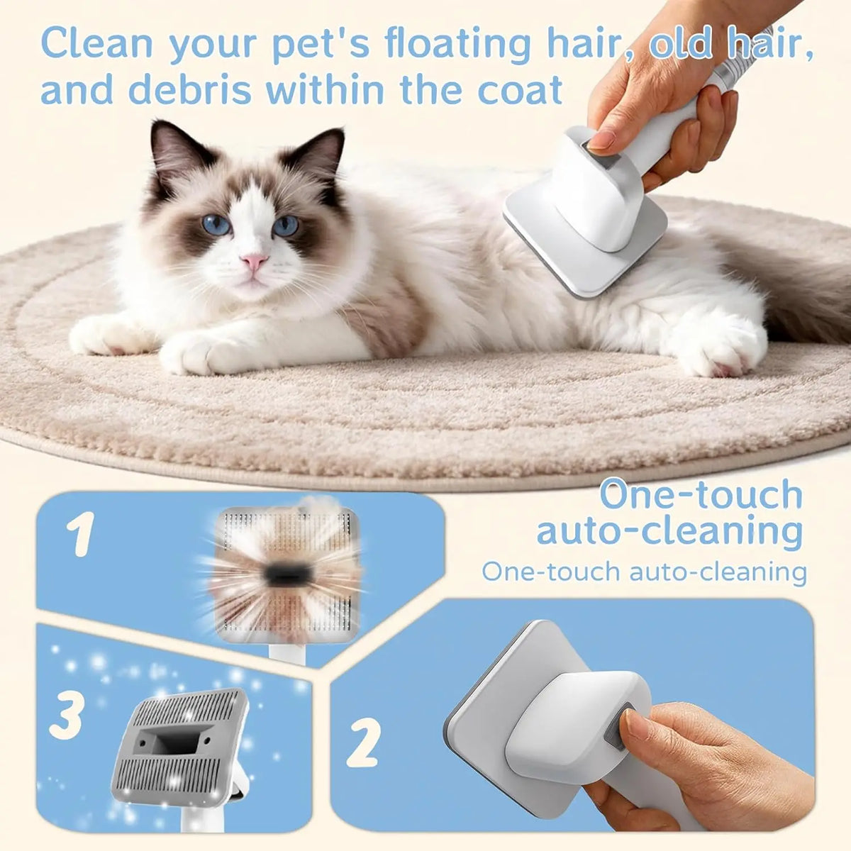 Dog Grooming Vacuum Kit With Deshedding Brush And Trimmer