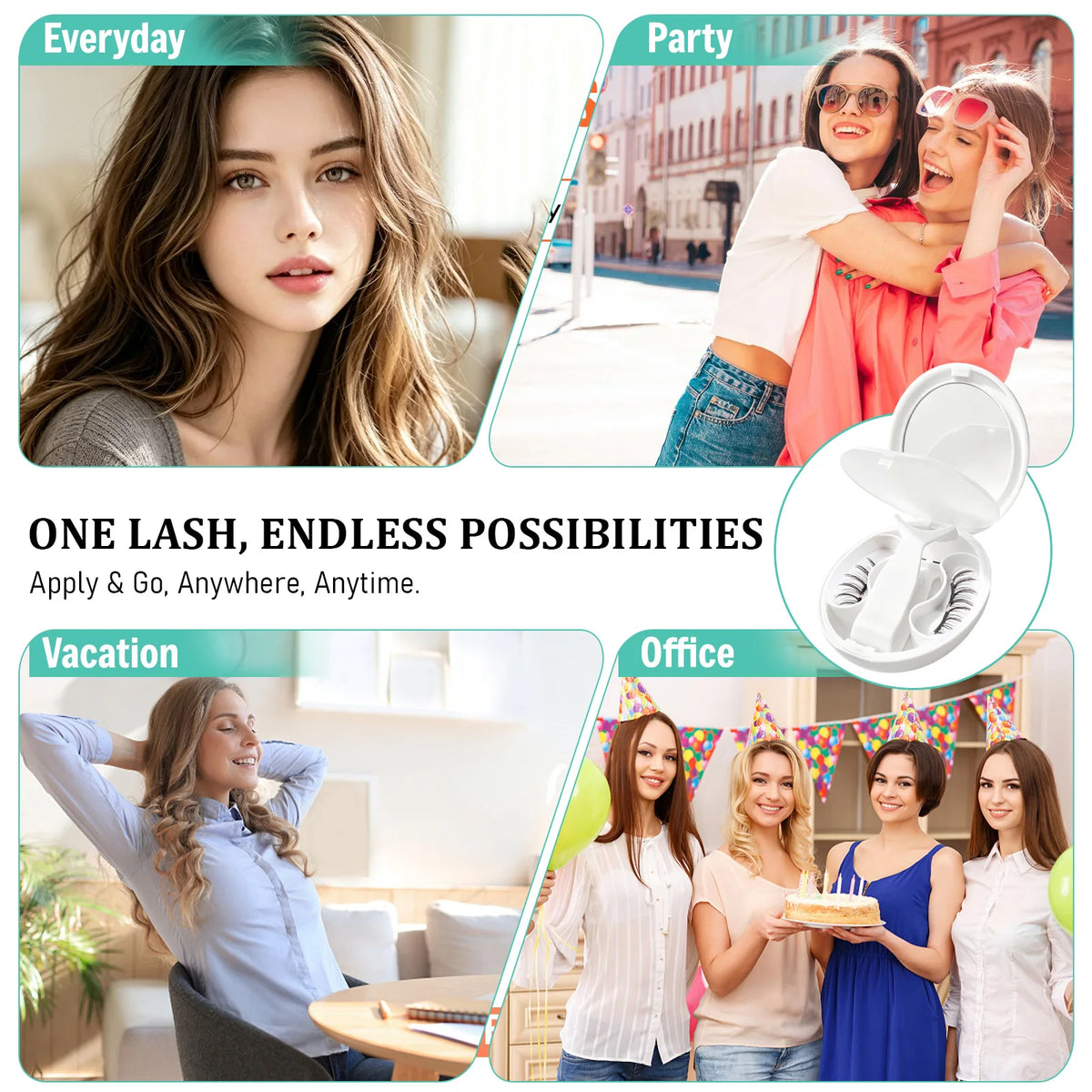 Magnetic Eyelashes With Applicator Fluffy False Lashes Set