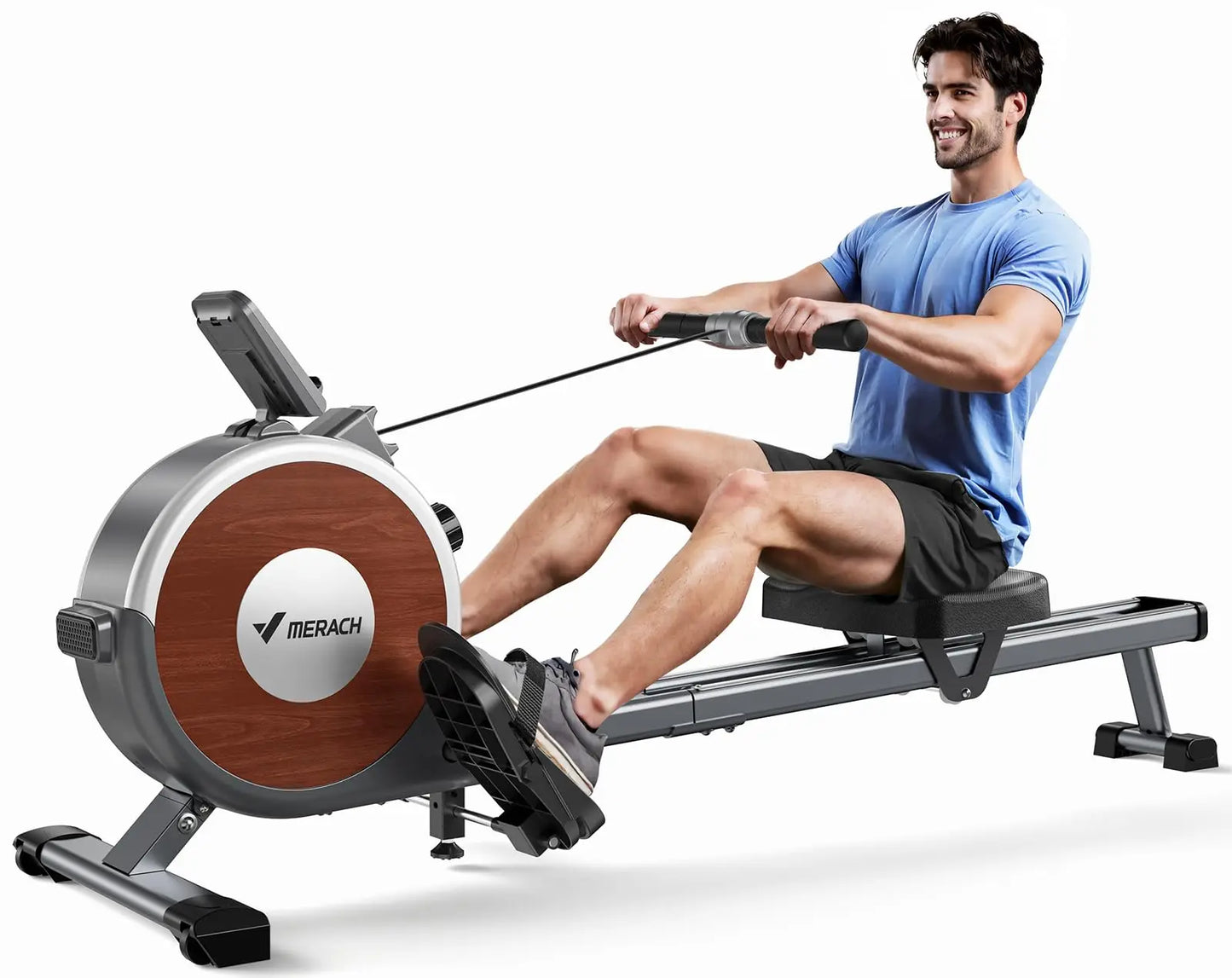 MERACH Magnetic Rowing Machine with 16 Levels Quiet Resistance