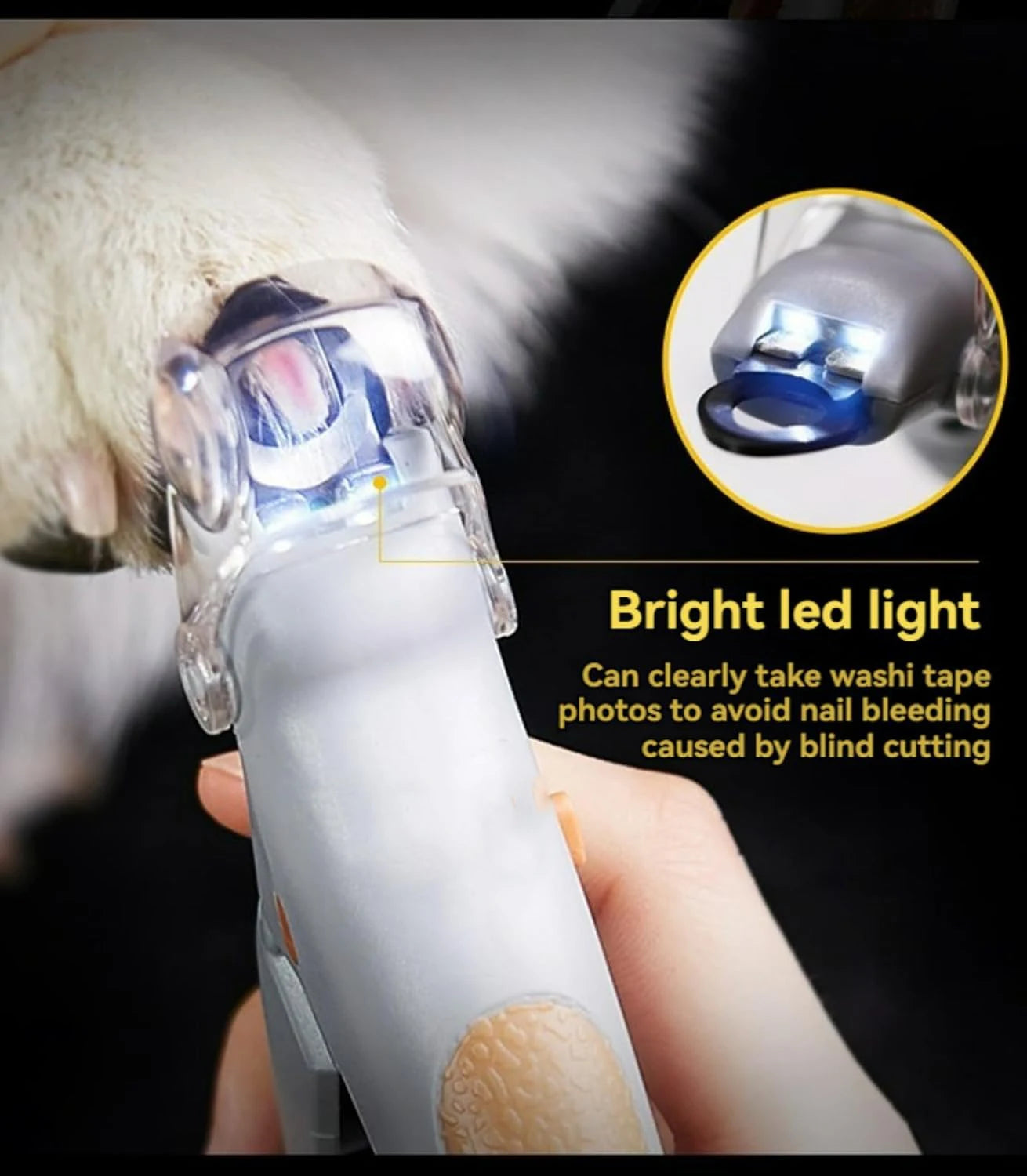Pet Nail Clippers With LED Light For Dogs And Cats Professional Grooming