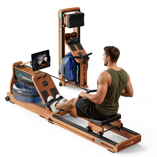 MERACH Foldable Wooden Rowing Machine With Go Technology