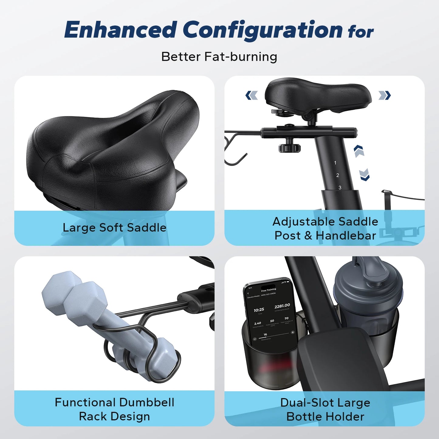 MERACH Exercise Bike Brake Pad With Exclusive App Low Noise
