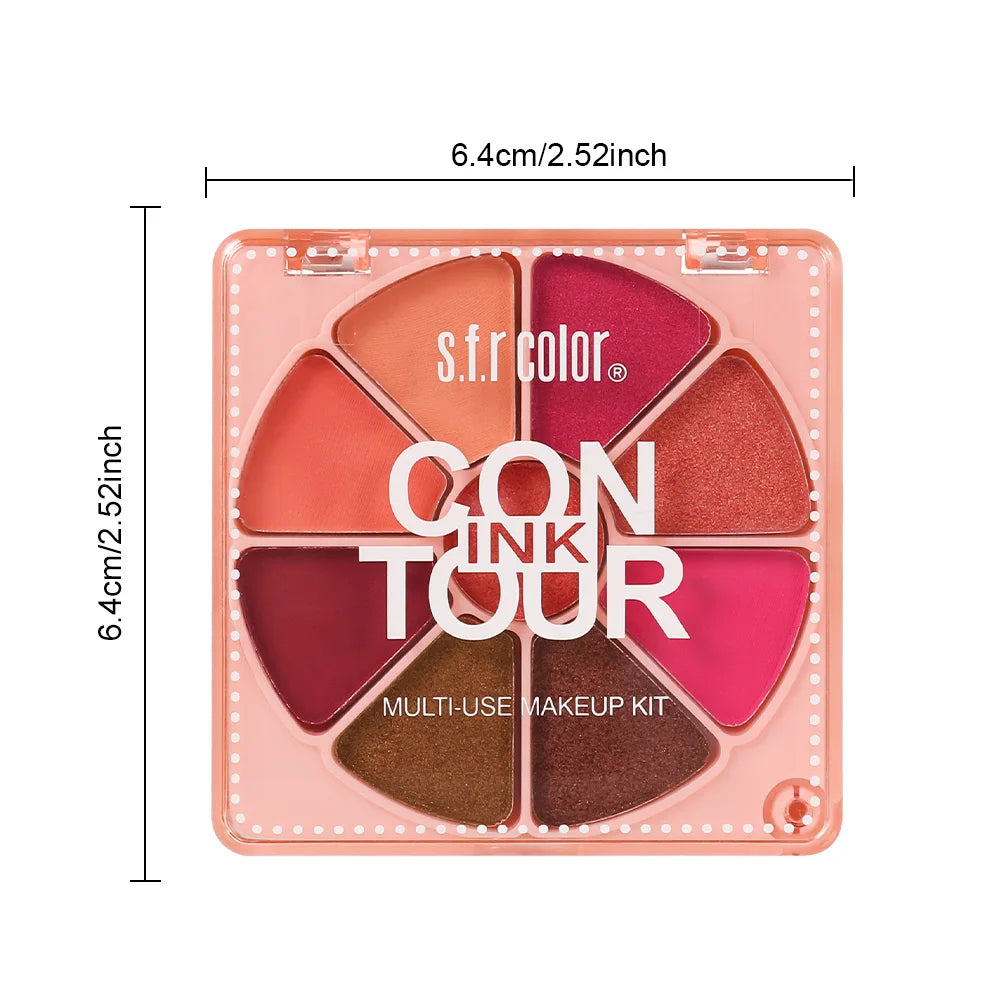 Portable Makeup Palette With Shimmer Matte Eyeshadow Blush And Highlighter