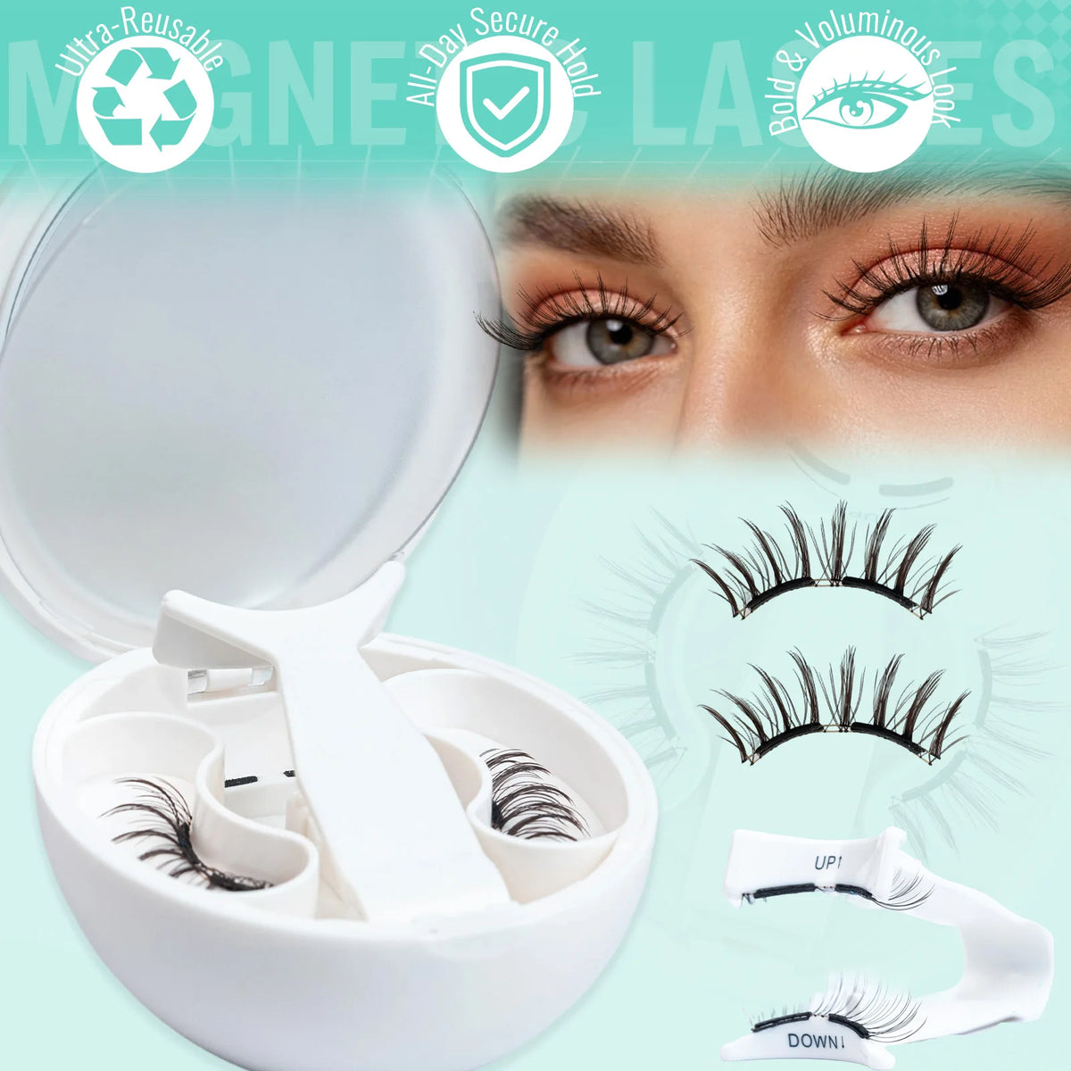 Magnetic Eyelashes With Applicator Fluffy False Lashes Set