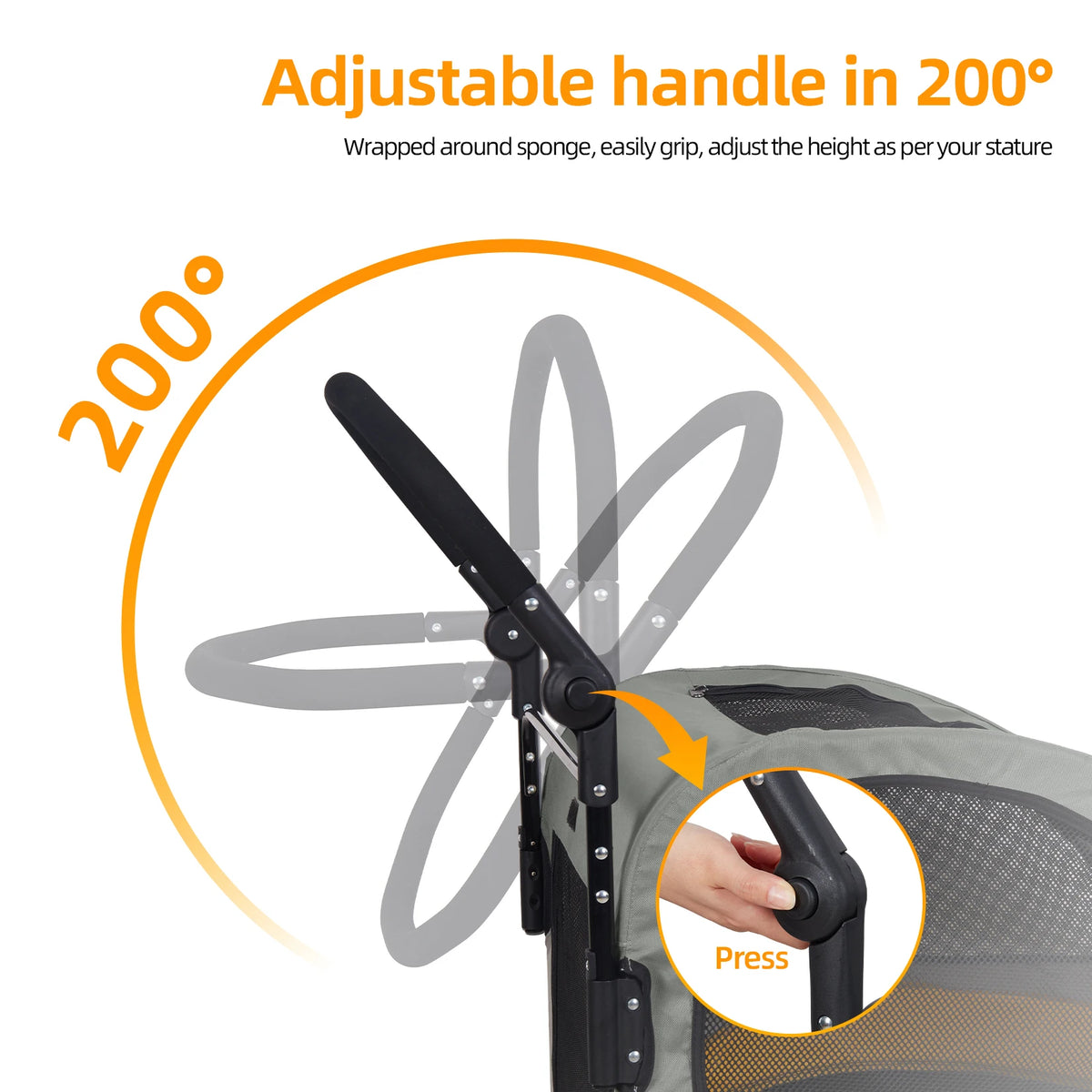 Foldable Dog Stroller Four Wheel Breathable Pet Carrier