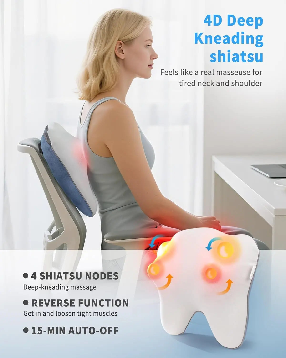 Cordless Back Massager With Heat For Neck And Back Massage