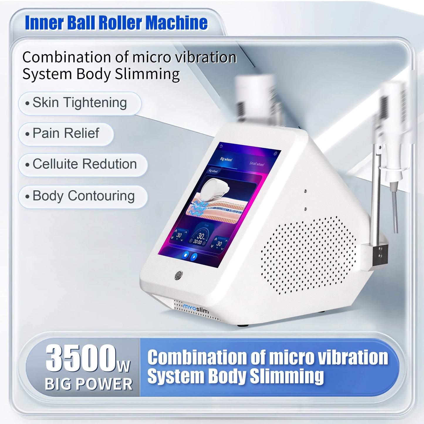 MYOSLIM 200Hz Slimming Cellulite Reduction Roller Infrared Vacuum Massage Machine