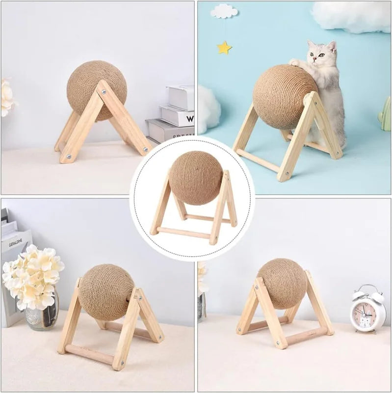 Interactive Sisal Scratching Ball Cat Toy For Claw Grinding