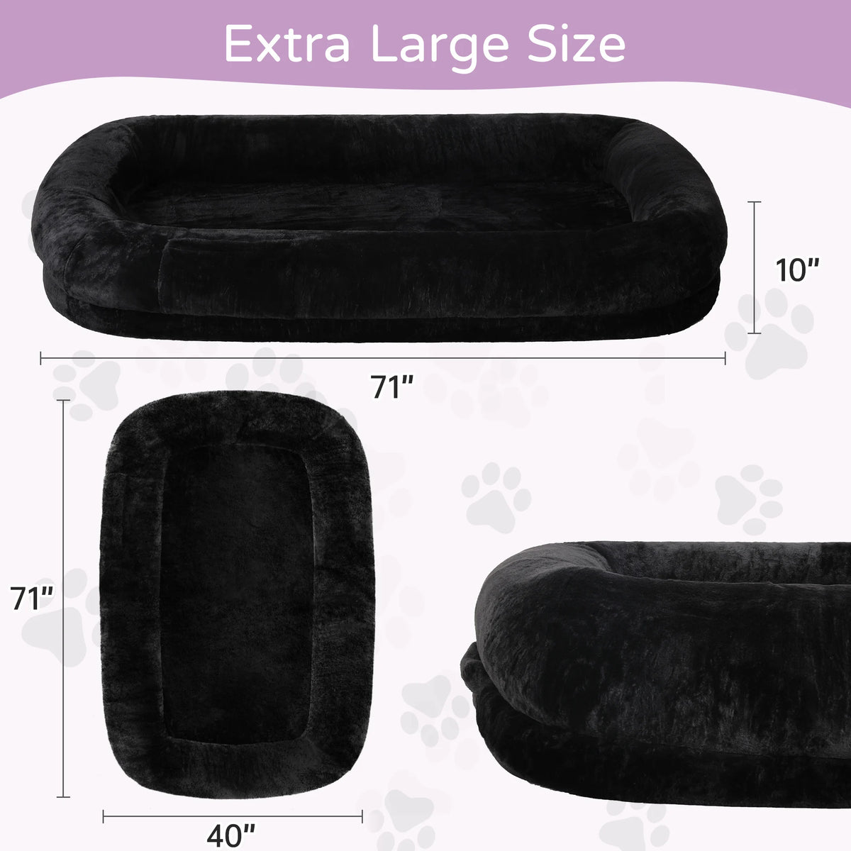 Large Human Dog Bed Orthopedic Faux Fur With Removable Cover