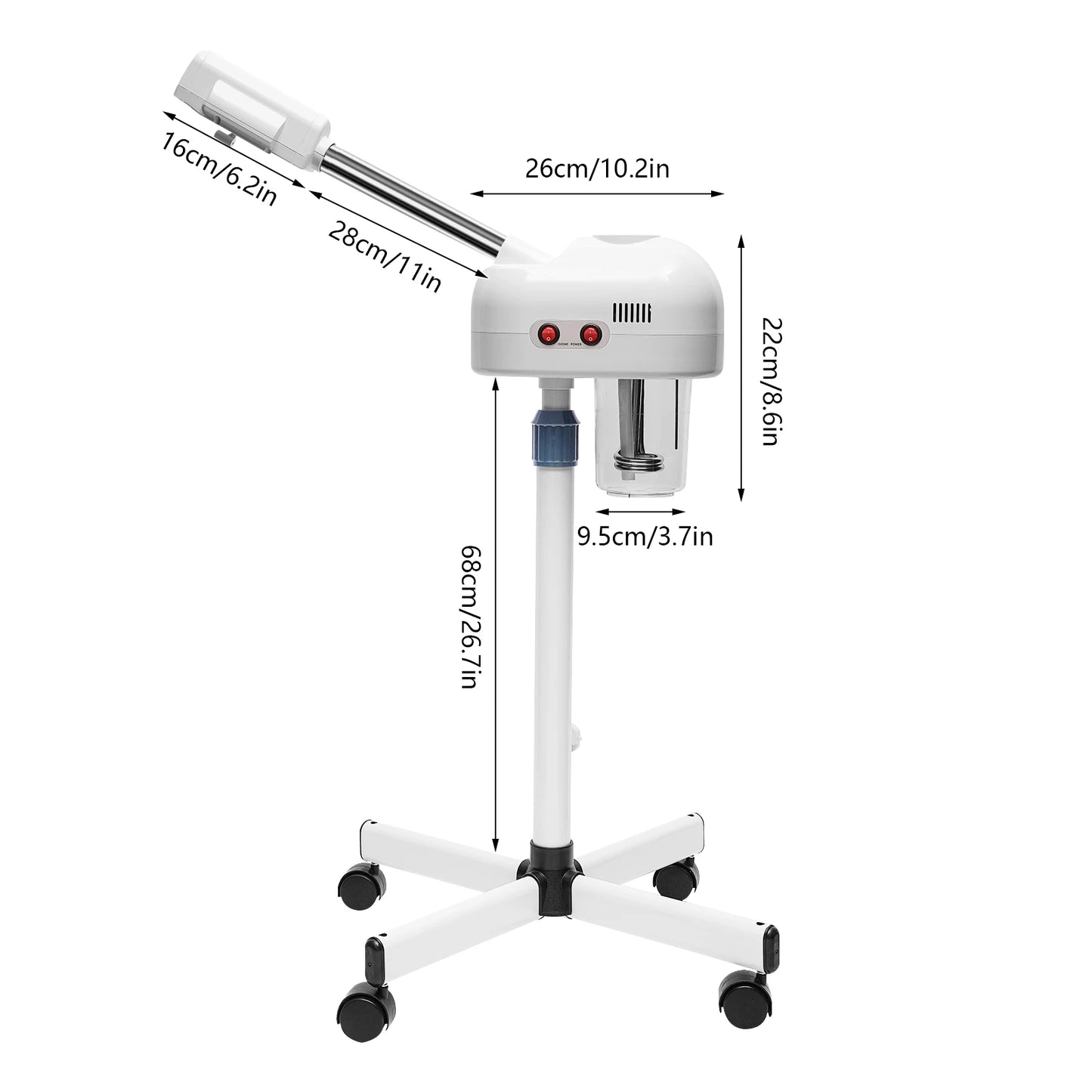 Bymaocar 800W Ozone Facial Steamer With Adjustable Height