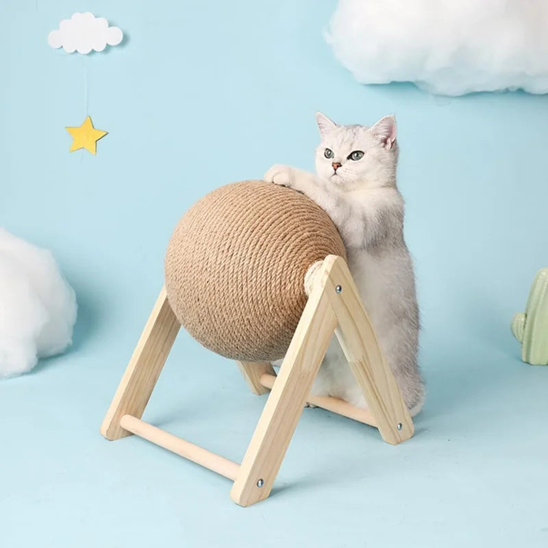 Interactive Sisal Scratching Ball Cat Toy For Claw Grinding