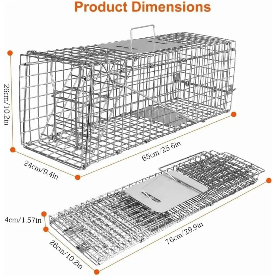 Animal Rescue Cage Galvanized Steel Folding Live Catch Cage Squirrels Rabbits