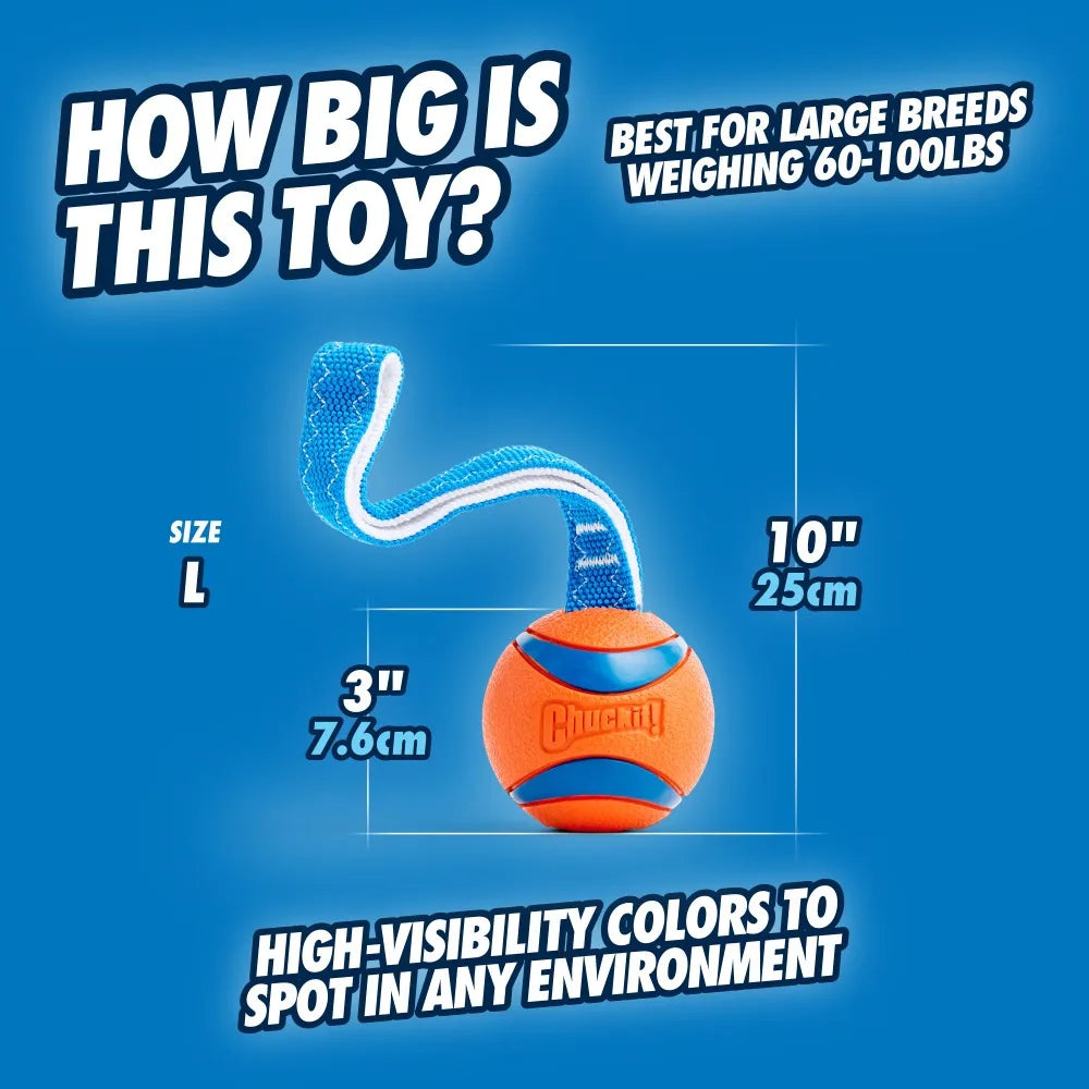 Interactive Dog Tug Toy With Ball And Strap For Aggressive Chewers