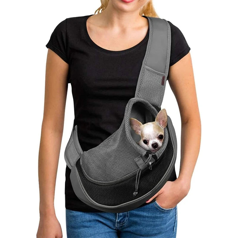 Pet Sling Carrier For Small Dogs And Cats With Breathable Mesh And Safe Hook