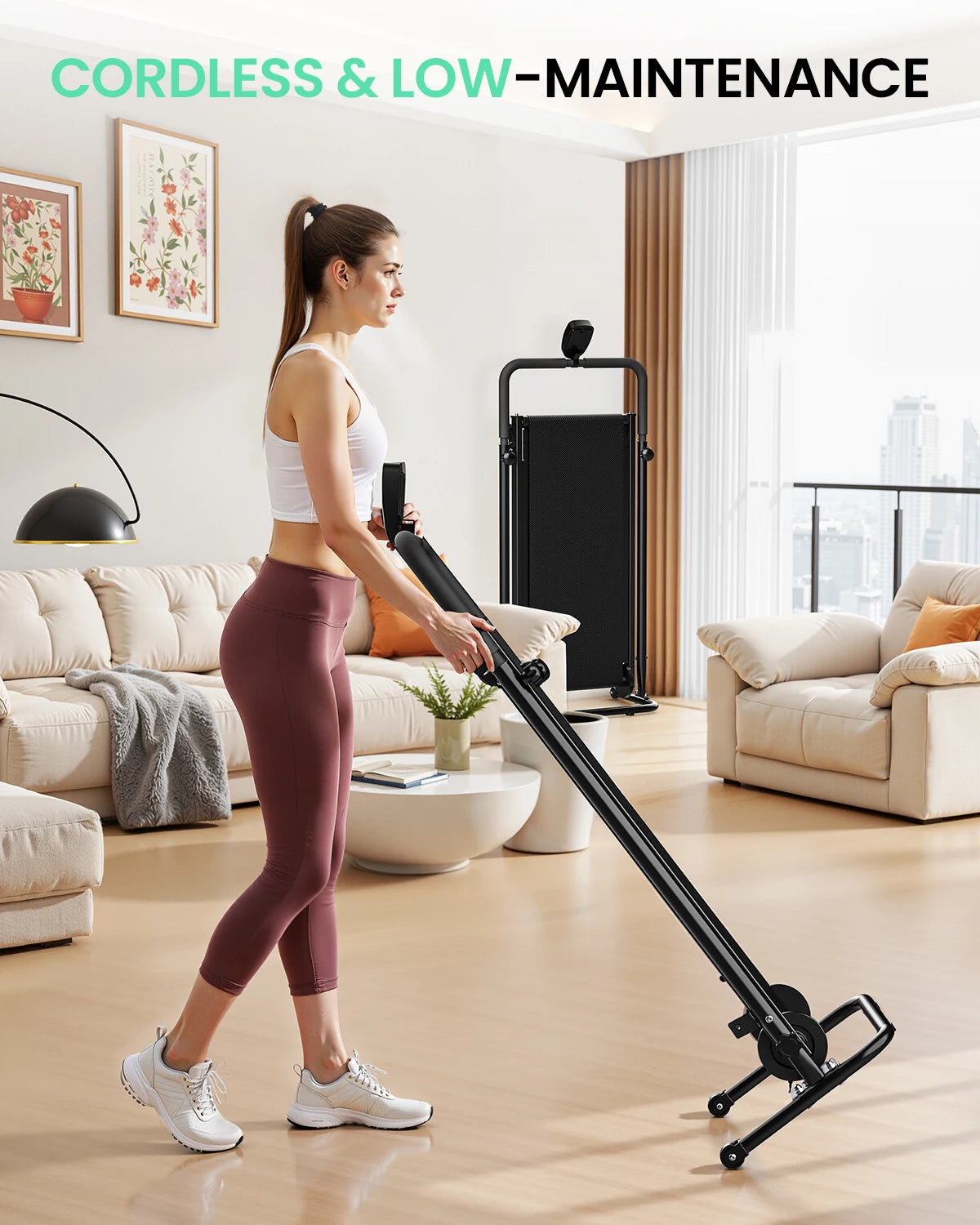 AKLUER Non Electric Treadmill With Dual Flywheel And Adjustable Incline