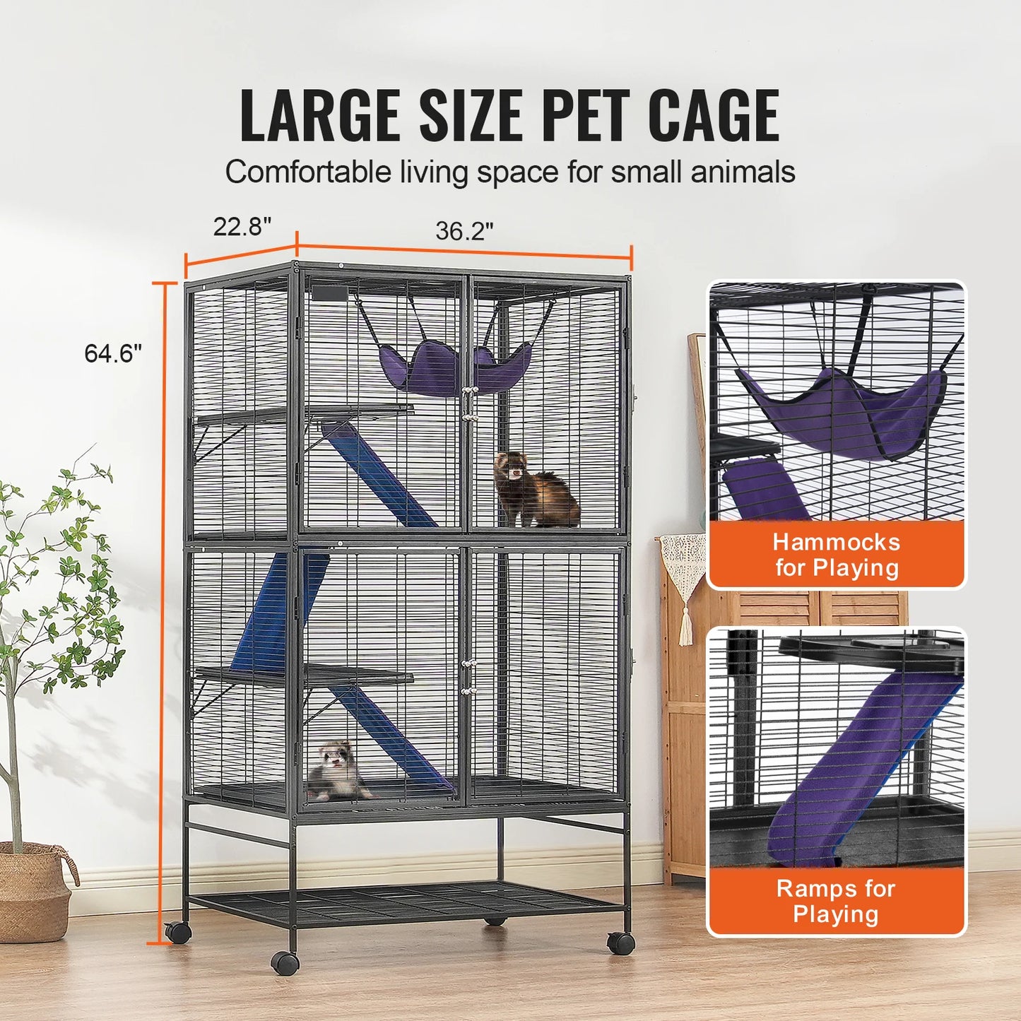 SucceBuy Rolling Metal Ferret Cage Four Tier Critter Nation Small Animal Cage