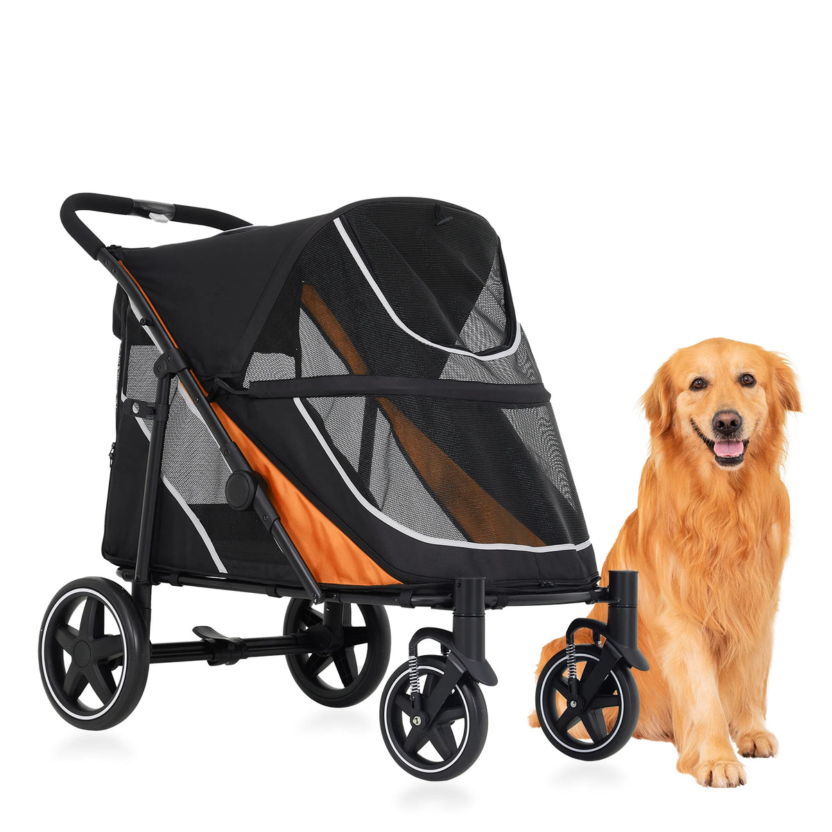 Folding Pet Stroller Four Wheel Dog And Cat Travel Carrier