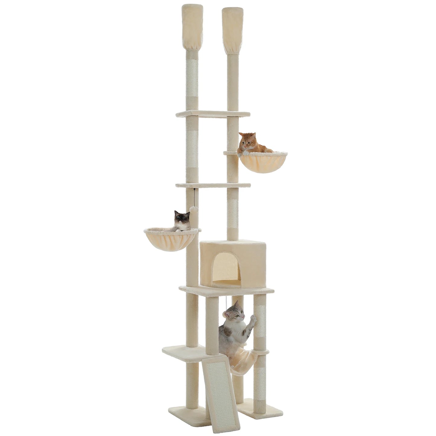 PAWZ Road Cactus Cat Tree Floor To Ceiling Cat Tower Five Tiers Scratching Posts