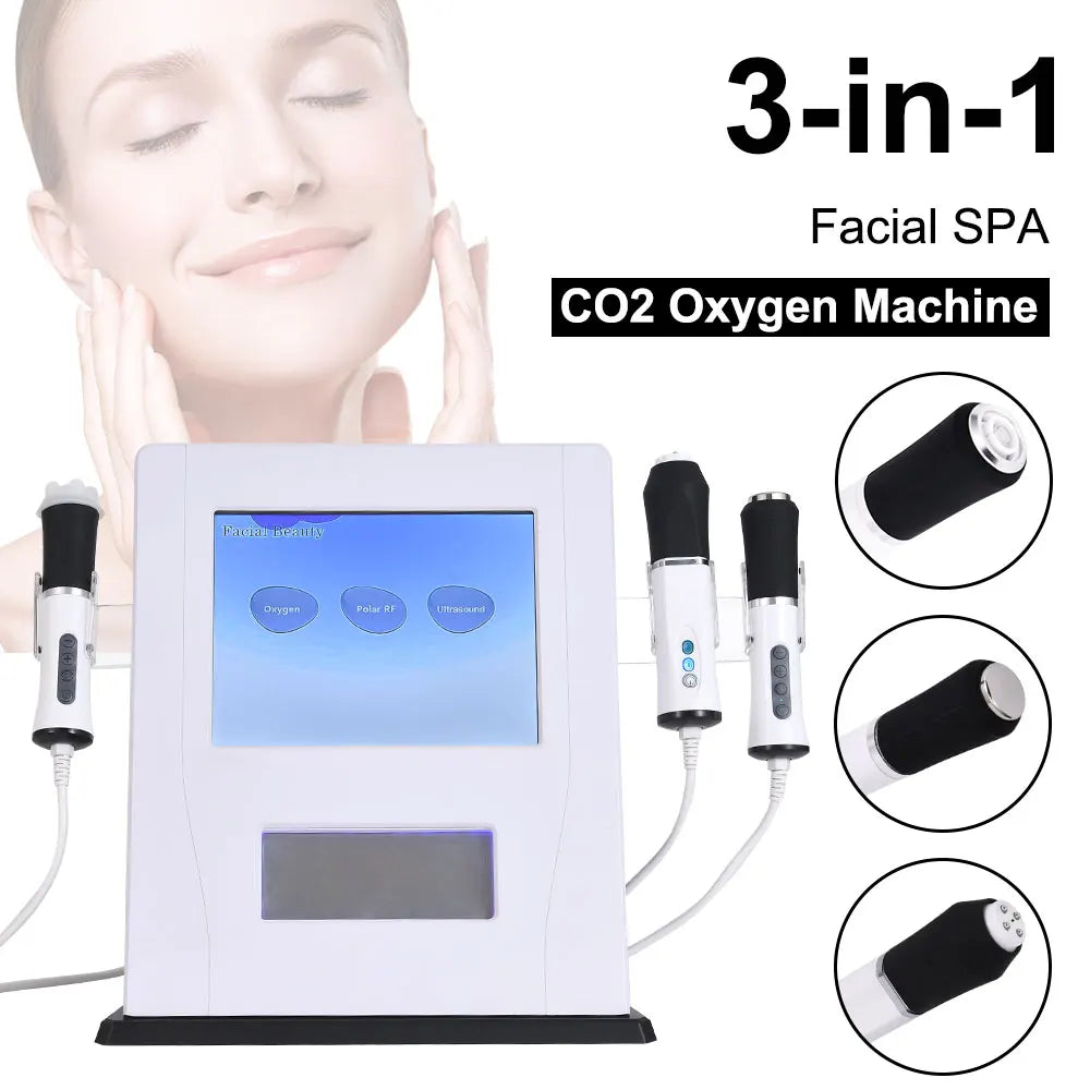3 in 1 Oxygen Therapy Facial Machine Whitening Co2 Bubble Facial Machine Oxygen Jet Facial Machine