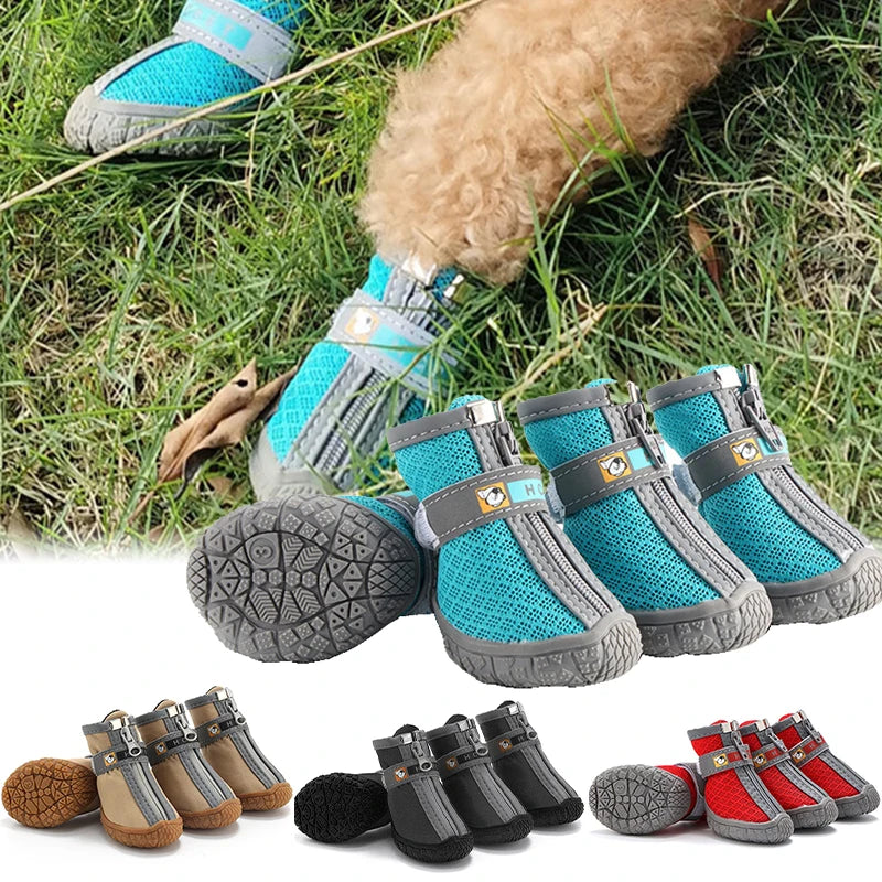 Hobbaggo Dog Shoes Non Slip Breathable Plush Paw Boots