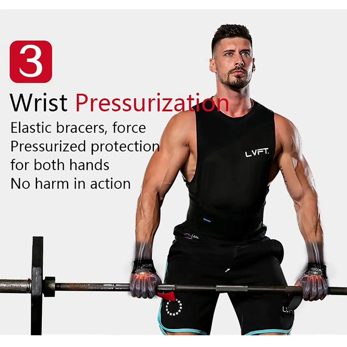 GOUNOD Weightlifting Wrist Straps Adjustable Non Slip Gym Lifting Band