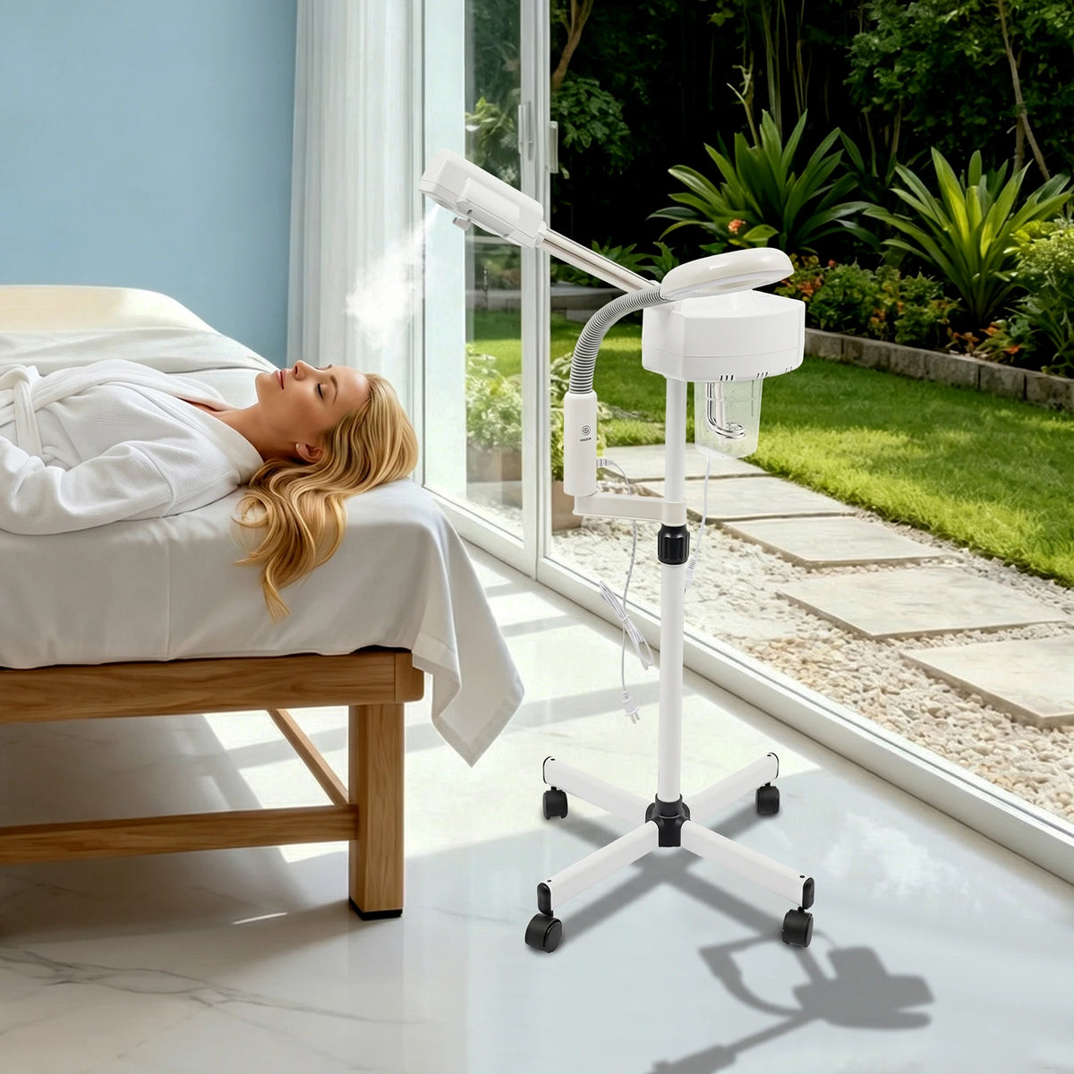 Bymaocar Professional Ionic Facial Steamer With Magnifying Lamp