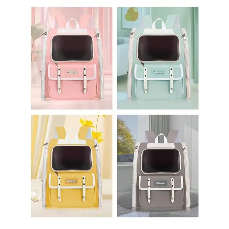 Foldable Cat And Dog Backpack Carrier For Travel And Hiking