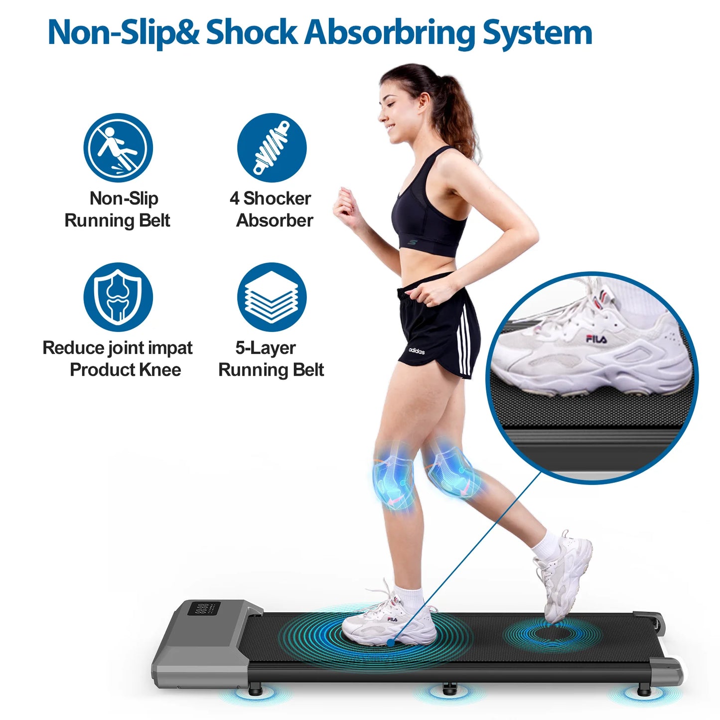 2 In 1 Walking Pad Treadmill For HomeOfficeUnderDesk UltraQuiet