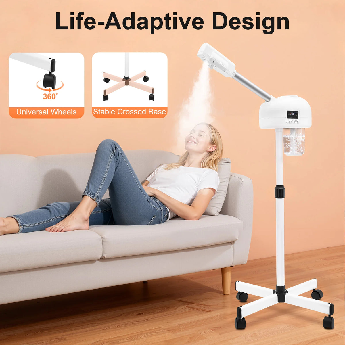 Bymaocar Adjustable Facial Steamer Ozone Steam Machine For Spa Skincare
