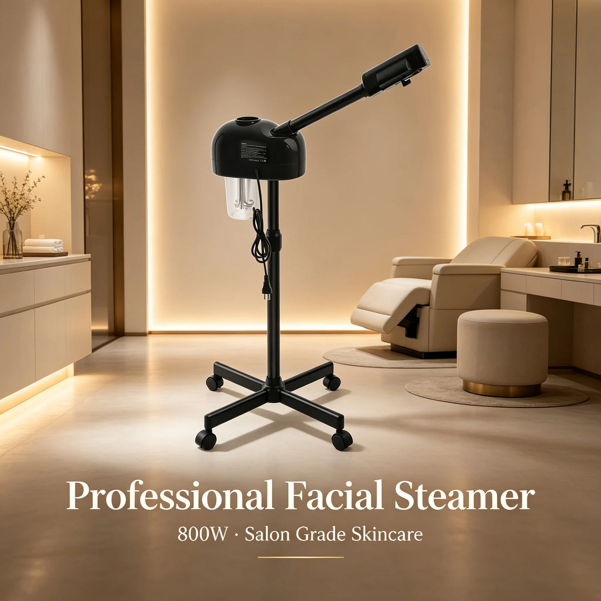 Bymaocar Professional Facial Steamer With Adjustable Height And Rotating Nozzle