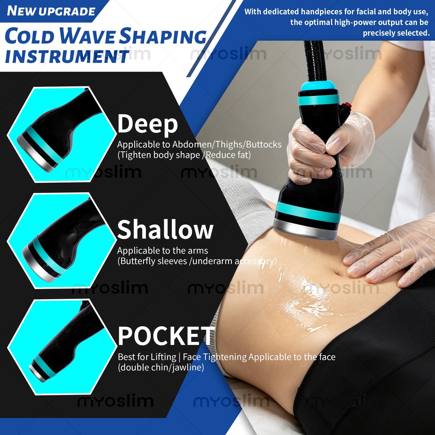 MYOSLIM 3 In 1 Non Invasive Ice Microwave Massage Slimming Machine Fat Reduction