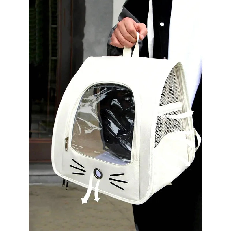 Transparent Breathable Oxford Cloth Pet Backpack Carrier