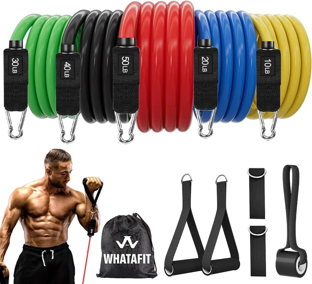WHATAFIT Resistance Bands With Handles For Strength Training