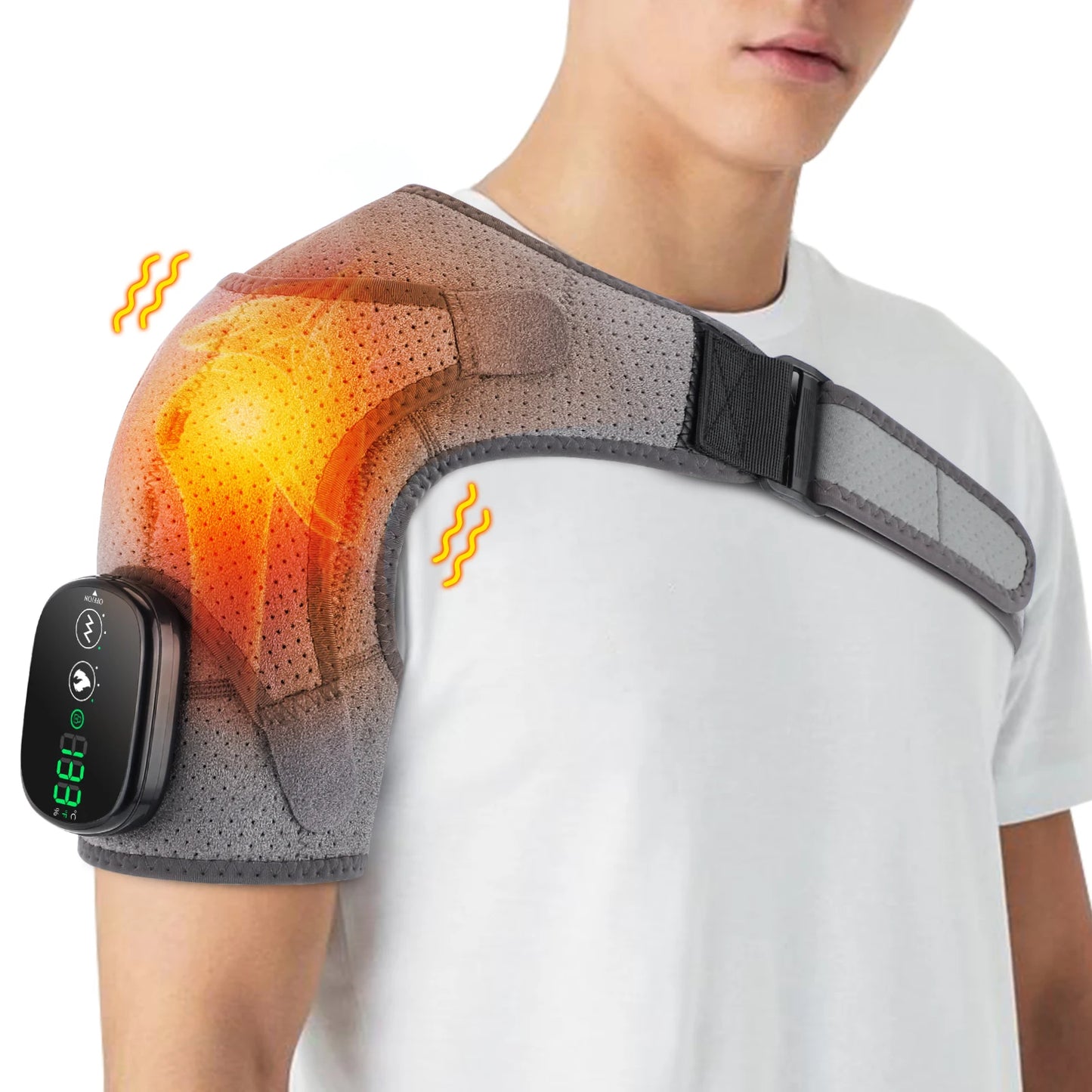 PastSky Electric Shoulder Heating Pad Massager With 3 Modes Vibration