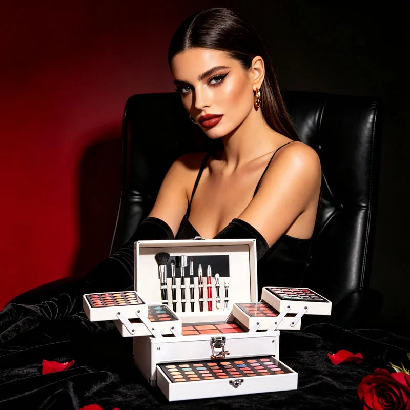 Multi Function Makeup Set With Mirror Lipstick Eyeshadow And Blush