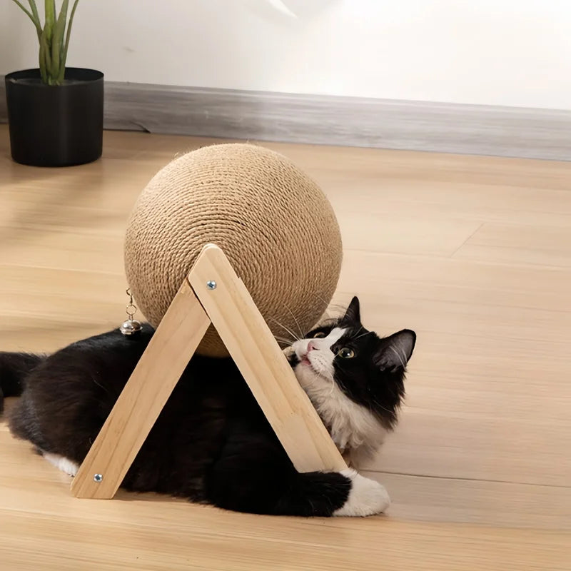 Interactive Sisal Scratching Ball Cat Toy For Claw Grinding