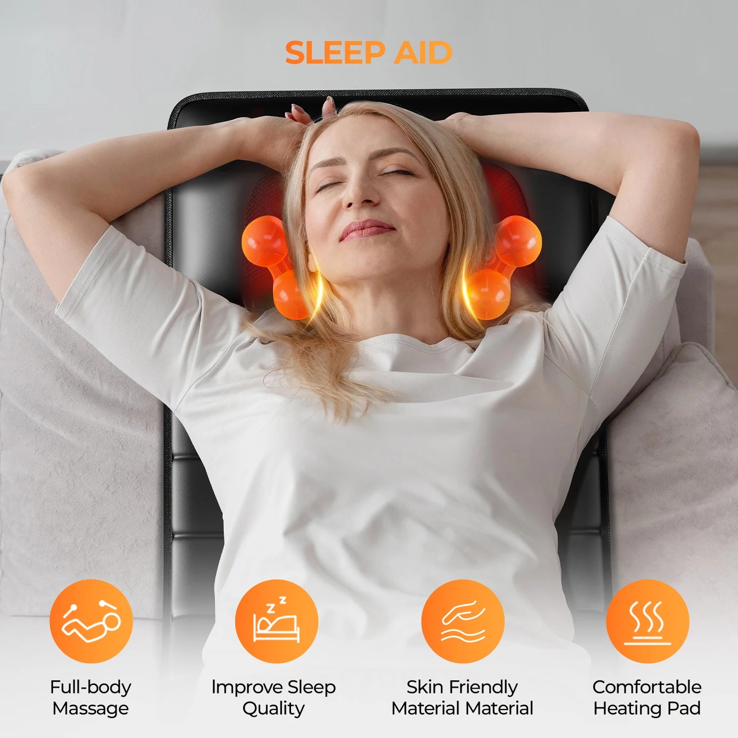 HOMEMASSA Shiatsu Full Body Massage Mat With Heat And 10 Motors