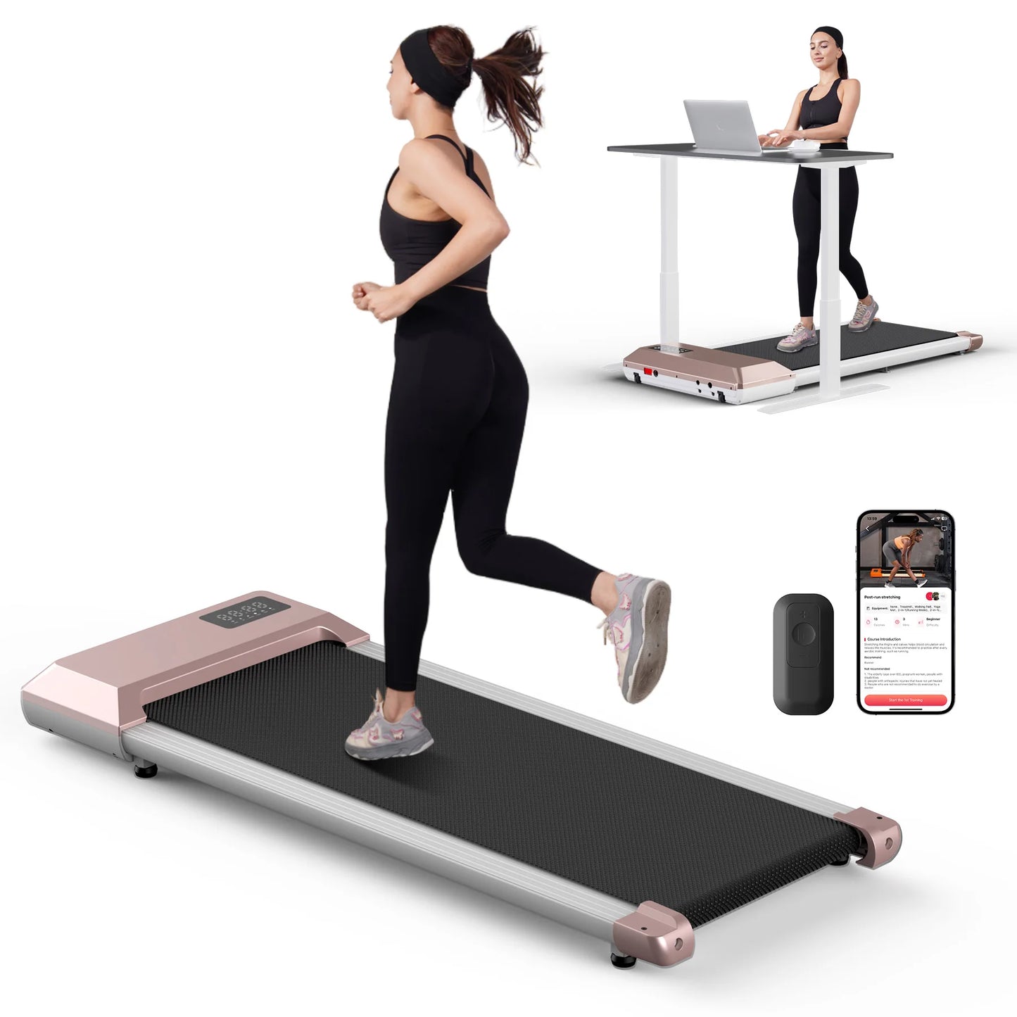 Superun 2.5HP Treadmill 300lbs Capacity 2in1 Walking Running